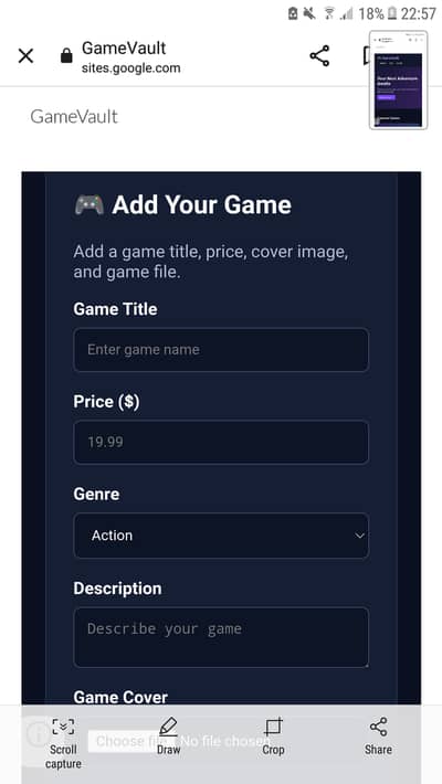 Site name:Game Vault for sale