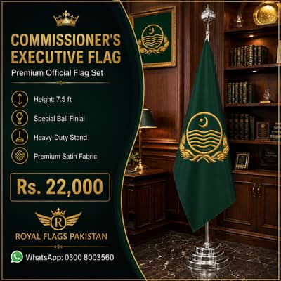 Punjab Govt Flag with Golden Pole & Stand | 03008003560 from lahore