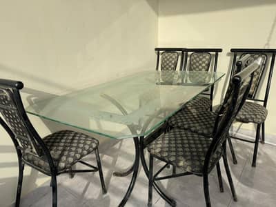 6 Seater Dining Table Set - Good Condition