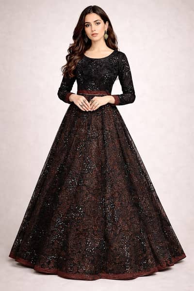3 layered baroque inspired lengha in small size