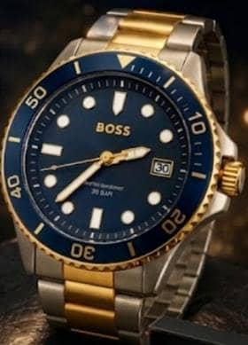 100% Original HUGO BOSS  Watch - Blue Bezel - 20BAR - Box + Tag`