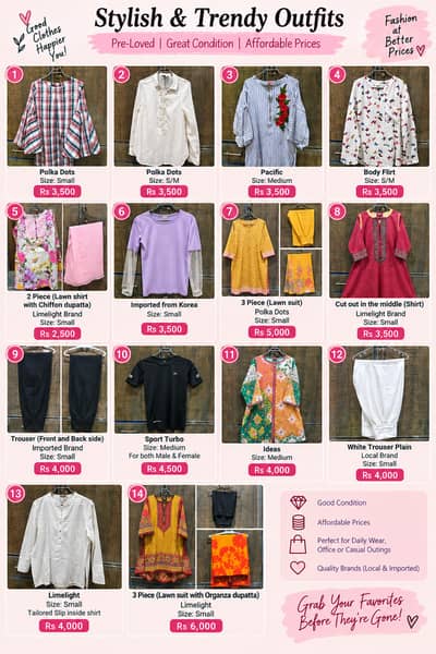Branded & Imported Women’s Clothes – Pre-Loved | Great Condition | Af