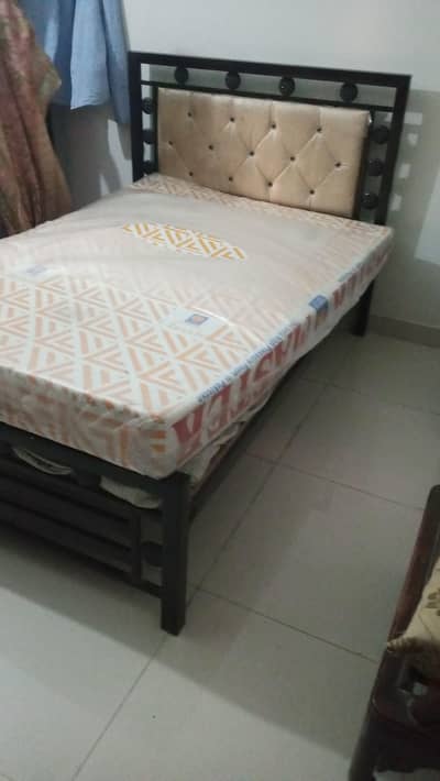 Iron bed with almost new mattress (steal deal)