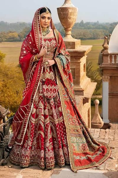 Mohsin ranjha 2023 red wedding dress AAA plus copy.