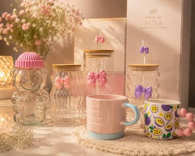 Cute Glass Coffee Jar