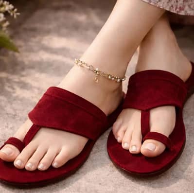 modern red sandals