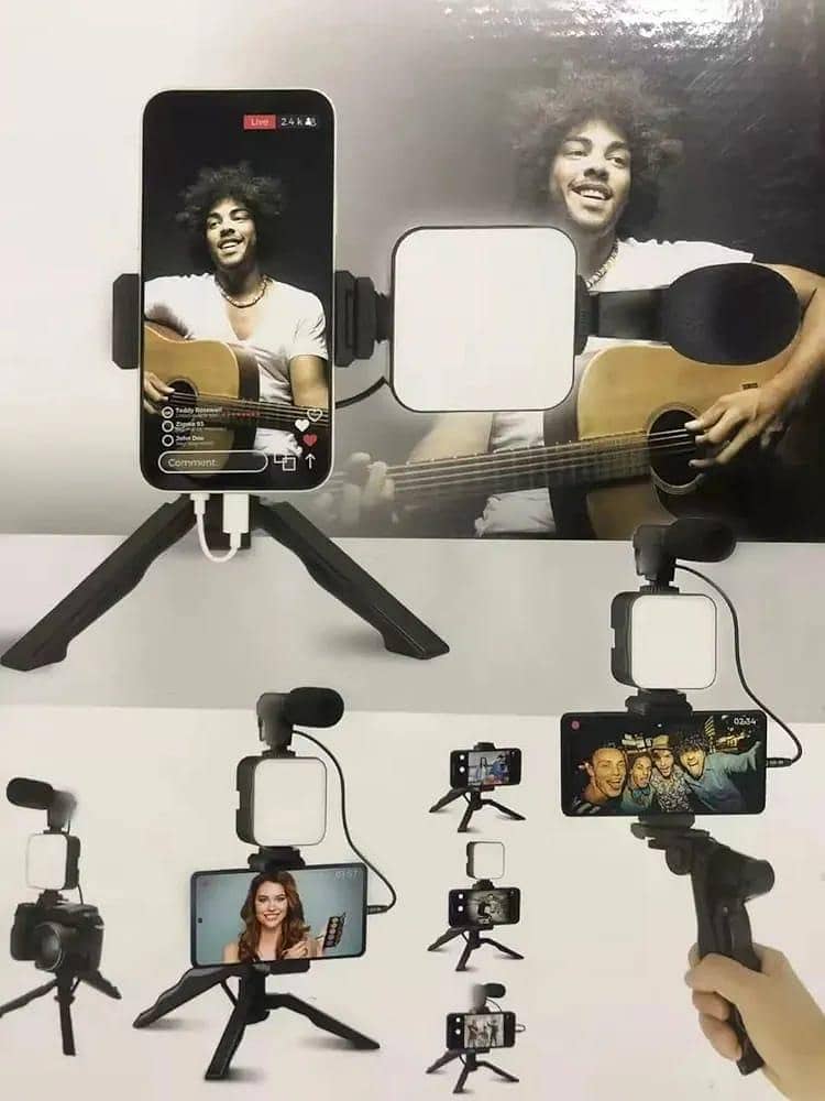 vlogging camera stand with light with light remote control 2
