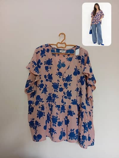 Blue Bloom Peplum Shirt