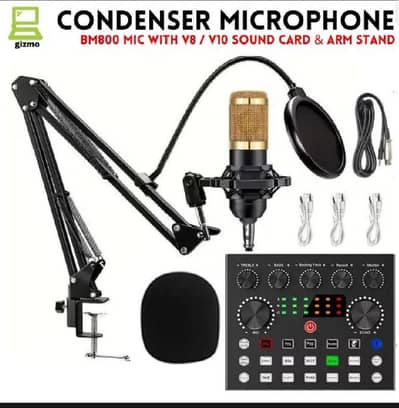 condenser Microphone BM 800 Mic V10 sound card_complete setup