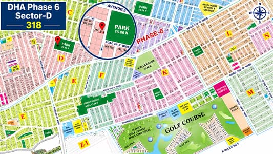 Prime 1 Kanal Residential Plot No. 318 for Sale in Block D, DHA Phase 6 Lahore