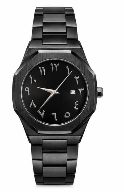 Aura Metal - Silver / Black Arabic Dial - Premium Luxury Watch ₨1,499