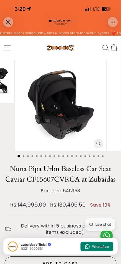 Nuna Car Seat.  BRAND NEW