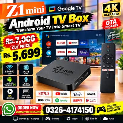 Z1 MINI LATEST ANDROID TV BOX WITH VOICE REMOTE 8GB/128GB 03264174150