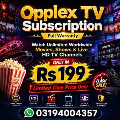OPPLEX TV , FILEX TV , B1G , MEGA OTT , STARSHARE | ALL IPTV AVAILABLE