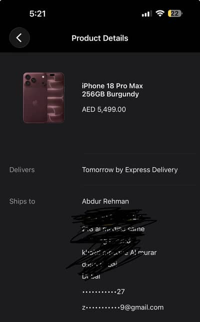 Iphone 18 Pro Max 256gb 18 sep delivery