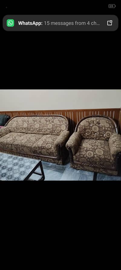Sofa Set (3+1+1 seater) with Table