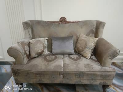 classic complete 7 seater sofa set with matching center table