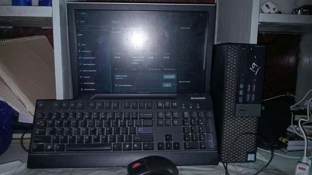 Dell PC setup ( led , mouse , keyboard , cpu 3
