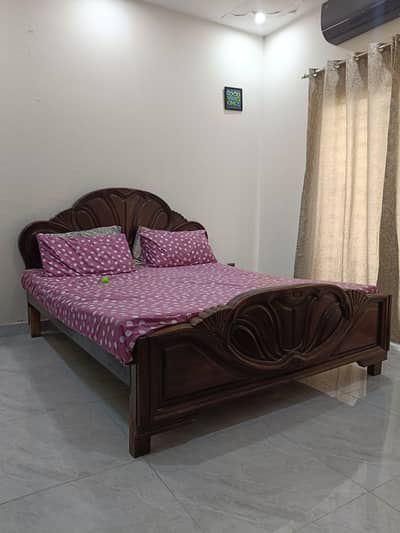 Wooden Bed with mattress Queen 2 size 78*66 inch