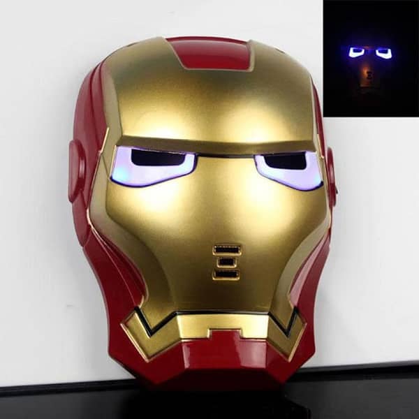 Super Hero Iron Man Toy Mask with LED Lights - Full Face Mask for Kids