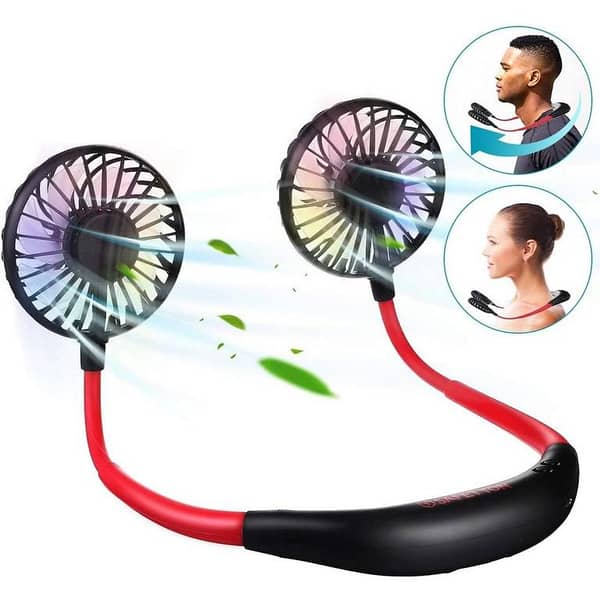 Hanging Neck Fan Folding Handheld Fan; USB Rechargeable Neckband Mini Fan for Travel and Outdoor Use