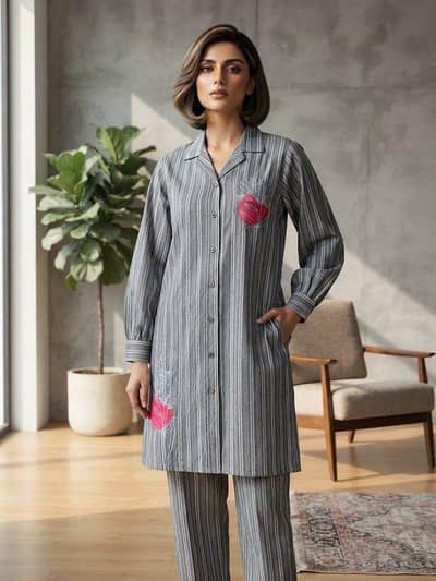 Ready to Wear 2 Piece Embroidered Shirt