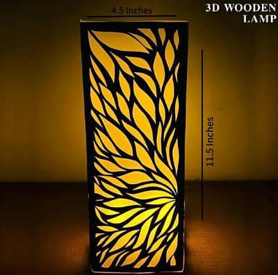 3D wooden leaf lamp for home and office rechargeable
