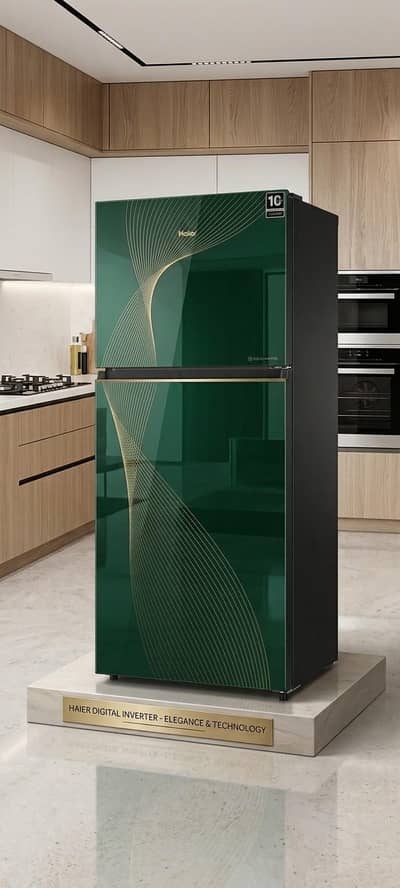 HAIER HRF 538 DIGITAL INVERTER REFRIGERATOR-EMERALD GREEN GLASS
