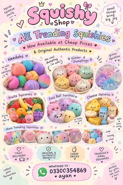 All kind of squishies are available in such affordable prices