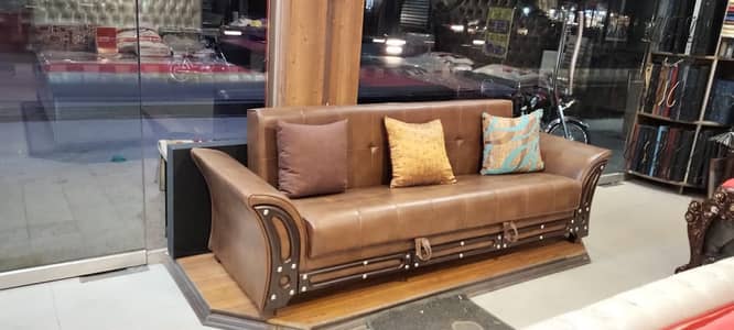 Custom Sofa Cum Bed King Size Fabric + Molty Foam Lahore