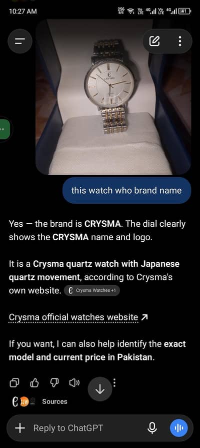 Crysma brand men's watch ⌚