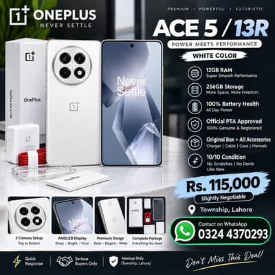 OnePlus Ace 5 / OnePlus 13R – 12GB/256GB - Official PTA Approved + Box