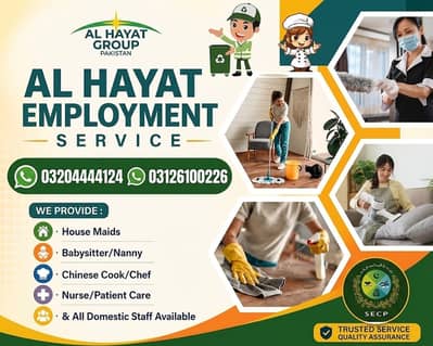 Verify. House Maids . babysitter. Cook . Driver. Chef . Kitchen Helper