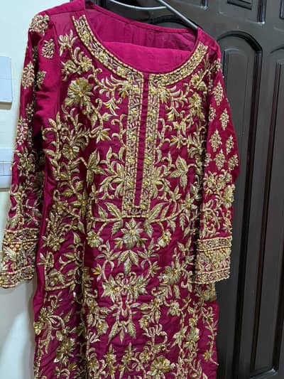 Beautiful Formal Shirt & Trouser – Heavy Dabka Work – One Time Used