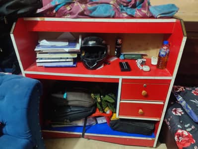 Medical Wooden Study Table / Office Desk with Shelves & Drawers