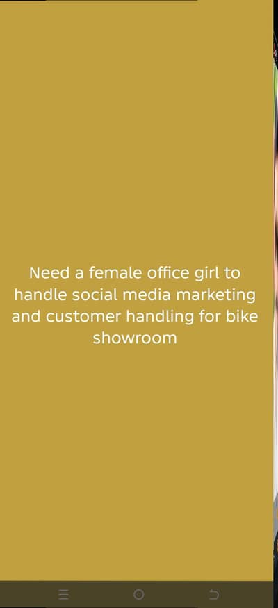 Need a female office girl for social media marketing of bike showroom
