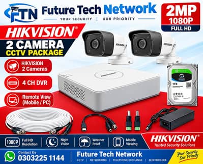 CCTV 2 dahua night vision Camera 2 mp 4 channel DVR installation WiFi
