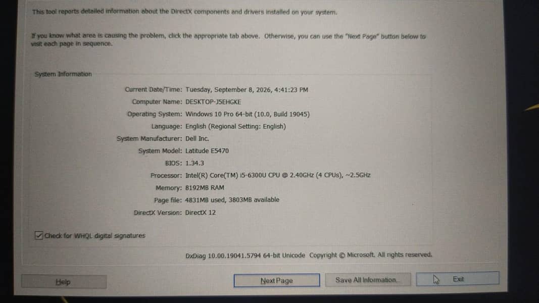 Dell core i5 6th Generation  E5470 2