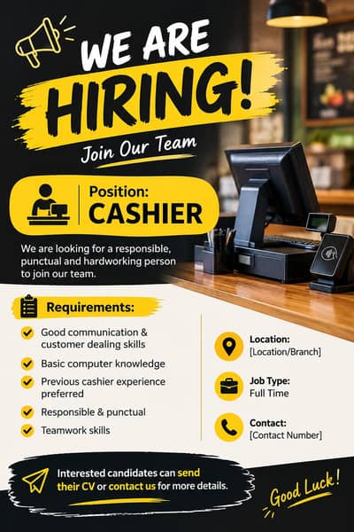 Need cashier