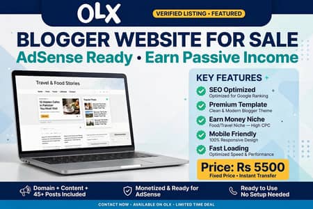 Earn Money Blogger Website For Sale - AdSense Ready - Low Price