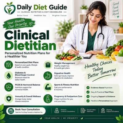 Clinical Dietitian | Personalized Diet Plans & Nutrition Consultation