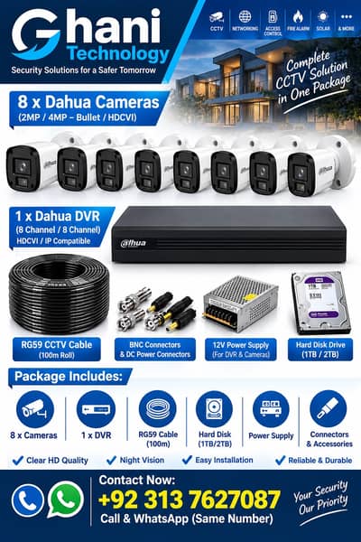 Dahua CCTV Camera 8 Camera Security Set – Ghani Technology