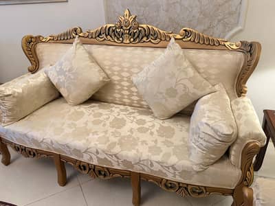 Luxury Royal Sofa Set | Elegant Golden Carved Design | Premium Quality