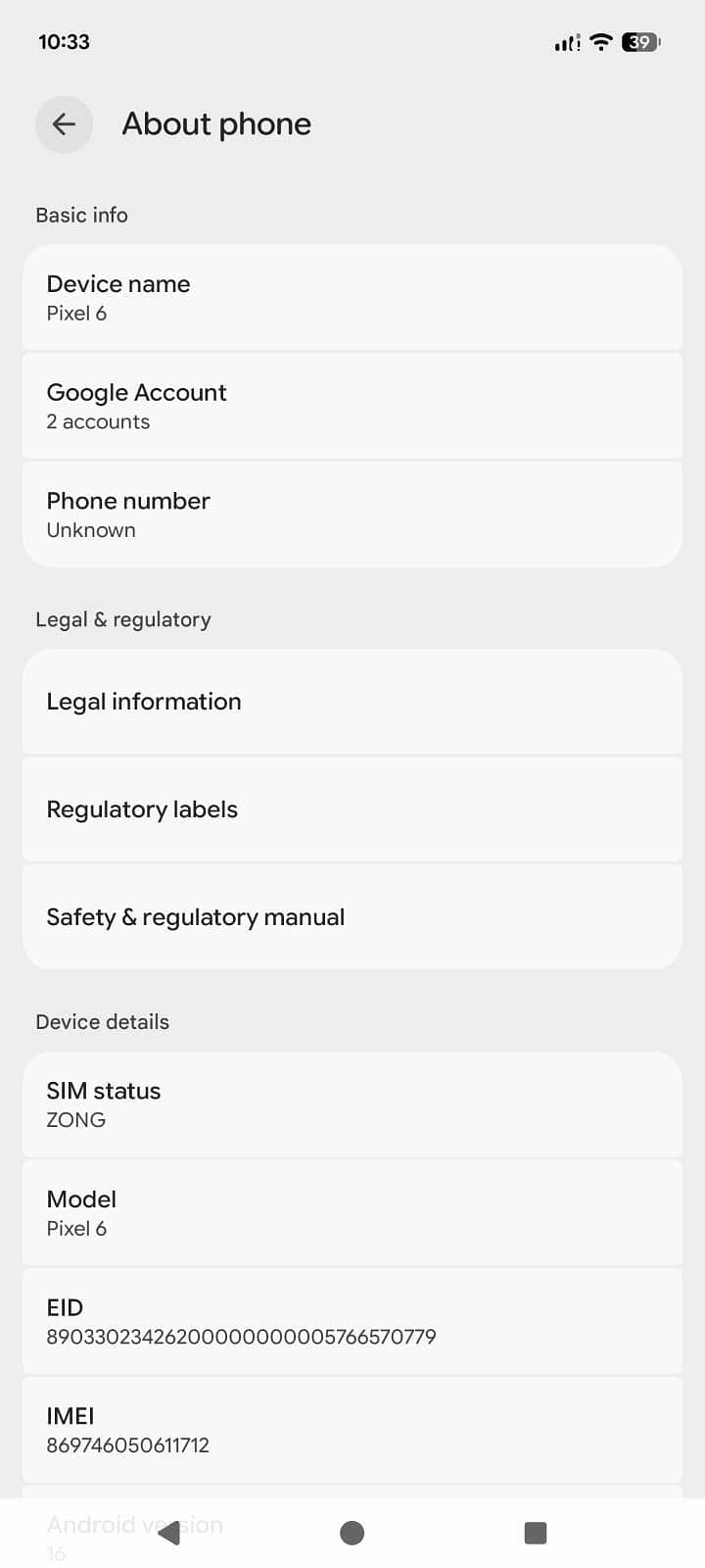 Google Pixel 6 6