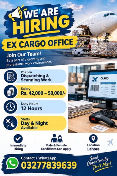 Need staff required in Cargo office