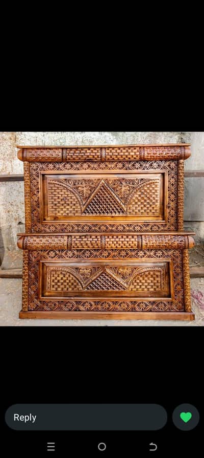 swat wooden hand carved single bed