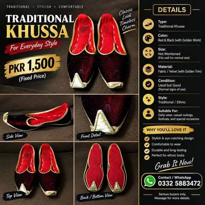 Traditional Khussa – Red & Black
