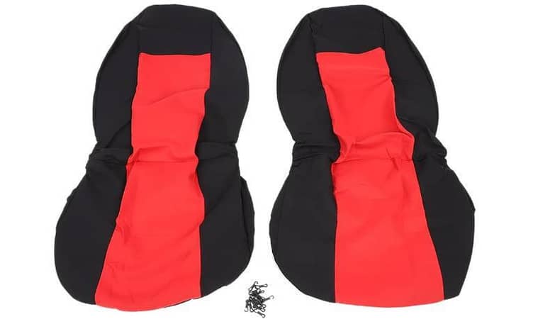 33 Pcs  Car Seat Cover Full Set High Back Integrated Seatbelt Front Seat Protectors Red Black R5718