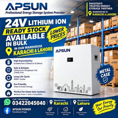 Apsun power 25.6v100ah Metal case battery
