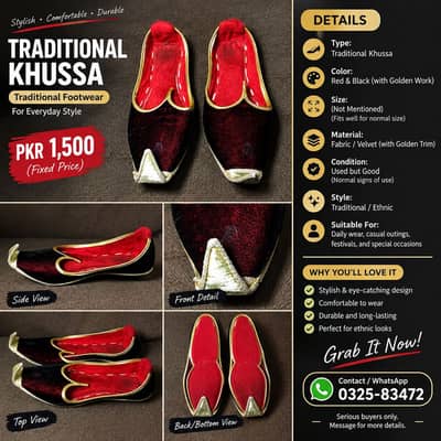 Traditional Khussa – Red & Black